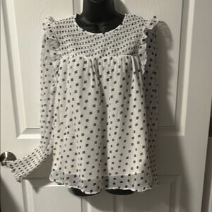 White Puff Sleeve Blouse with Peter Pan Collar